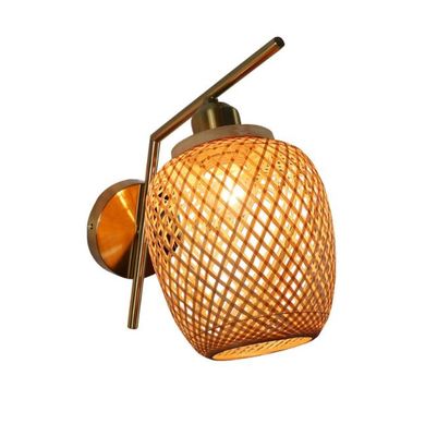Ручно сделанные лампы из ратана, 3500K Wicker Rattan Lamp Switch Control