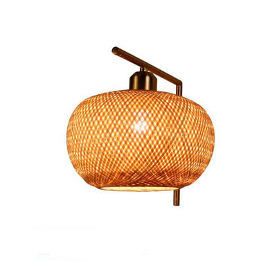 Ручно сделанные лампы из ратана, 3500K Wicker Rattan Lamp Switch Control