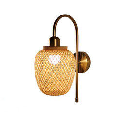 Ручно сделанные лампы из ратана, 3500K Wicker Rattan Lamp Switch Control