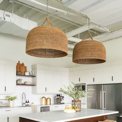 3500K Creative Rattan Pendant Light Switch Control для гостиной
