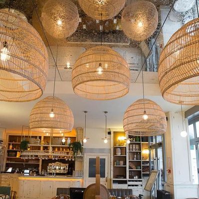 Современный круглый ротанненный висячий люстра для освещения ресторана