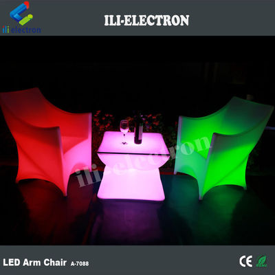 PE Пластиковый светодиодный освещенный кресло для мебели RGB с перезаряжаемой литийной батареей